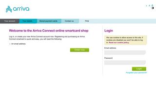 Arriva Connect | Welcome to the Arriva Connect online smartcard shop
