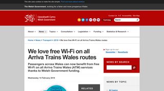 Welsh Government | We love free Wi-Fi on all Arriva Trains Wales routes