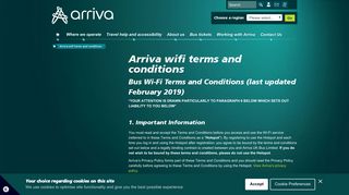 Arriva wifi terms and conditions - Arriva Bus