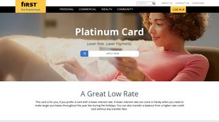 Platinum Credit Card - First Financial Bank