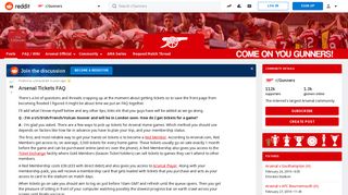 Arsenal Tickets FAQ : Gunners - Reddit