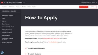 Admissions: How to Apply | Academy of Art University