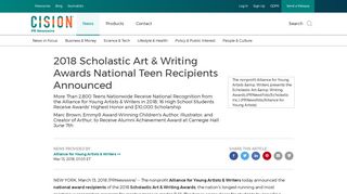 2018 Scholastic Art & Writing Awards National Teen Recipients ...