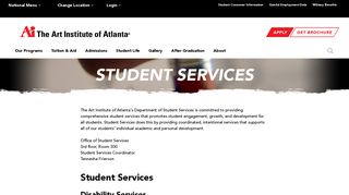 Student Services | The Art Institute of Atlanta