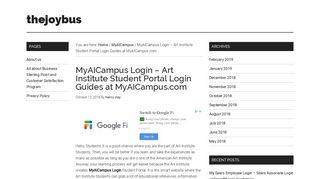 MyAICampus Login – Art Institute Student Portal Login Guides at ...