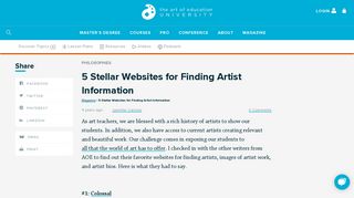 5 Stellar Websites for Finding Artist Information - The Art of Ed