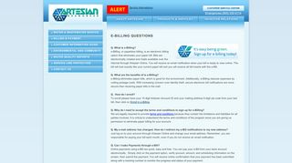 Artesian Water » e-Billing Questions