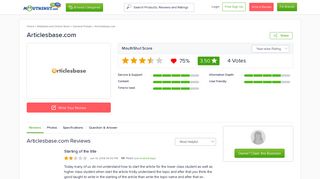 ARTICLESBASE.COM - Reviews | online | Ratings | Free