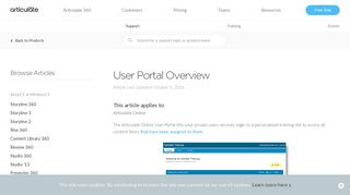User Portal Overview - Articulate Support
