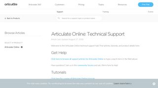 Articulate Online: Technical Support - Articulate Support