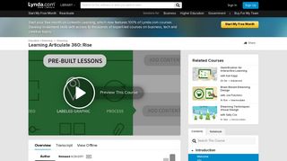Learning Articulate 360: Rise - Lynda.com