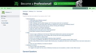 FAQs - Artifactory 1.2 - JFrog Wiki