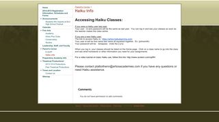 Haiku info - Artios Academies of Greenville - Google Sites