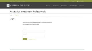 Artisan Partners | Access for Investment Professionals