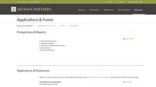 Artisan Partners | Applications & Forms