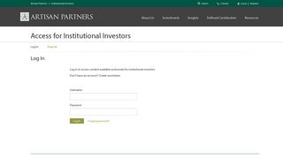 Artisan Partners | Access for Institutional Investors