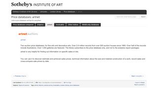artnet - Price databases - LibGuides at Sotheby's Institute of Art