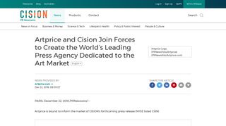 Artprice and Cision Join Forces to Create the World's Leading Press ...
