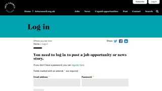 Log in - Arts Jobs