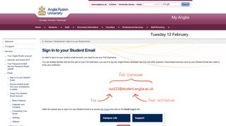 Sign In to your Student Email