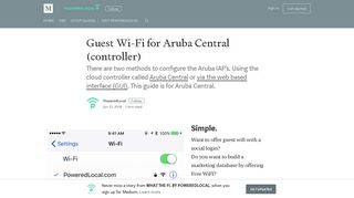 Guest Wi-Fi for Aruba Central (controller) - what the fi. by poweredlocal