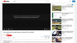 Come impostare la casella Aruba su Outlook 2010 con IMAPs - YouTube