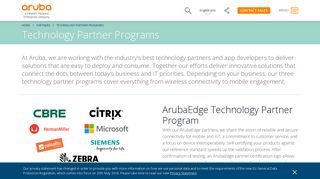Technology Partner Programs | Aruba - Aruba Networks
