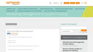 What are the default username/password? - Airheads Community