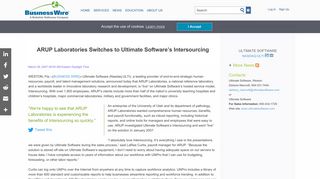 ARUP Laboratories Switches to Ultimate Software's Intersourcing ...