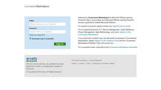 Courseware Marketplace – Login