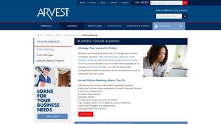 Business Online Banking from Arvest Bank