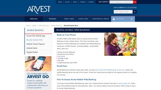 Personal Mobile Web Banking from Arvest Bank