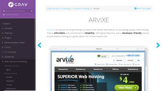 Arvixe | Grav Documentation