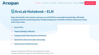 Arxspan Notebook ELN, Manage your scientific data & improve ...
