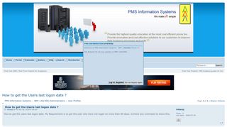 How to get the Users last logon date ? - PMS Information Systems