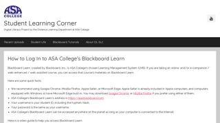 How to Log In to ASA College's Blackboard Learn – Student ...