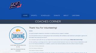 ASA Coaches Corner - Allen Sports Association