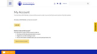 My Account | American Society of Anesthesiologists (ASA)
