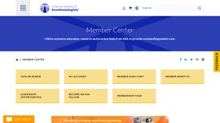 Member Center | American Society of Anesthesiologists (ASA)