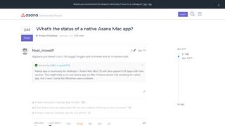 What's the status of a native Asana Mac app? - Product Feedback ...