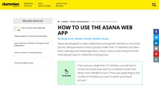 How to Use the Asana Web App - dummies