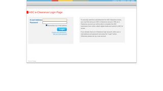 ASC e-Clearance Login Page - Advertising Standards Canada