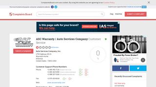 ASC Warranty / Auto Services Company Customer Service ...