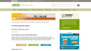 ASCD PD Online Subscriber Sign In