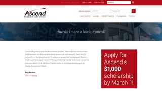 How do I make a loan payment? | Ascend Federal Credit Union