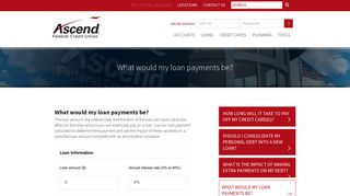 Loan Payment | Calculator | Ascend Federal Credit Union