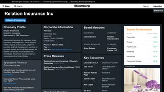 Relation Insurance Inc: Company Profile - Bloomberg