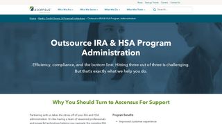 Outsource IRA & HSA Program Administration - Ascensus