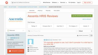 Ascentis HRIS Reviews 2019 | G2 Crowd