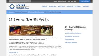 2018 Annual Scientific Meeting | ASCRS